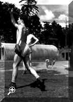 Practising Baseball, Boffo, the terrier, is in the background > Simply click to enlarge... then use the [Back] button to return