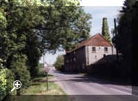 The Water Mill from differernt angles, the 53' chimney allowed the wheel to be driven by steam as well as water - there used to be a ford opposite. Worked until 1954, converted to restaurant in 1972